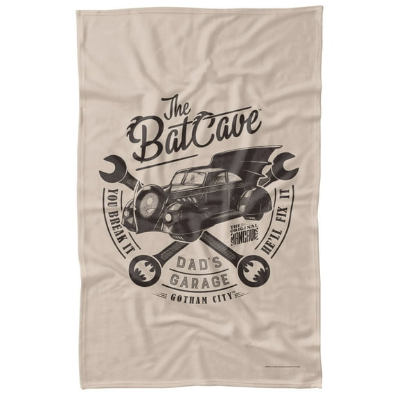 Batman Blanket, 36"x58" Batman Batcave Dad's Garage Fleece Blanket