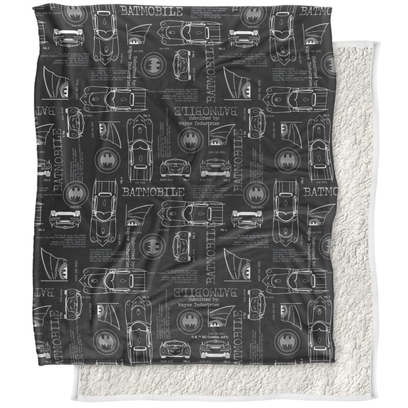 Batman Blanket, 50"x60", Be Vigilant Pattern Silky Touch Sherpa Back Super Soft Throw Blanket