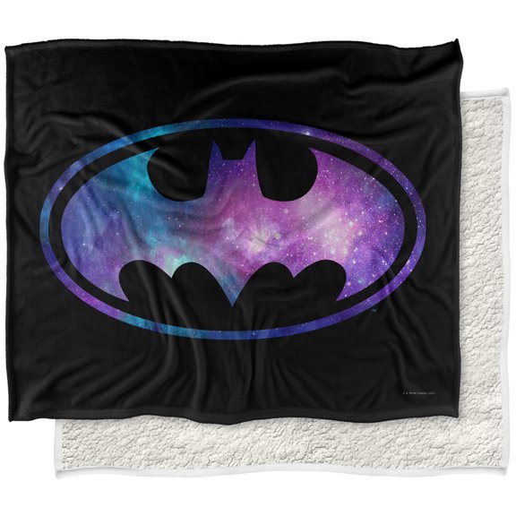 Batman Blanket, 50"x60", Galaxy Signal Silky Touch Sherpa Back Super Soft Throw Blanket