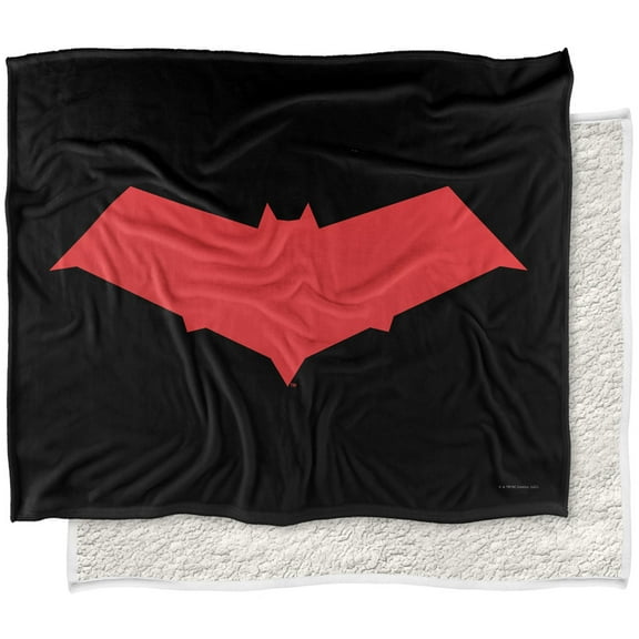 Batman Blanket, 50"x60", Red Hood Silky Touch Sherpa Back Super Soft Throw Blanket