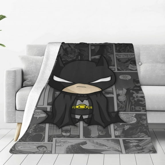 Batman Blanket Cozy Warm Flannel Throw Blanket for Living Room Bedroom Bed Sofa Car, All Seasons Fleece Blankets Gifts for Kids Teens Adults 40"x30"
