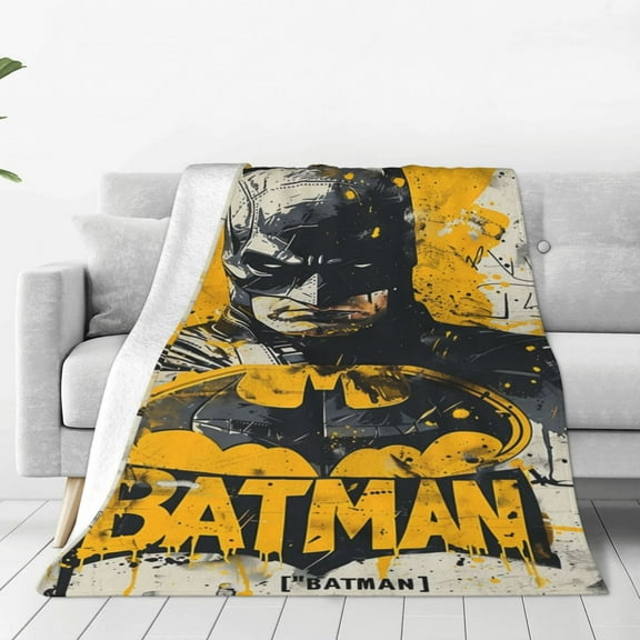 Batman Blanket Cozy Warm Flannel Throw Blanket for Living Room Bedroom Bed Sofa Car, All Seasons Fleece Blankets Gifts for Kids Teens Adults 40"x30"
