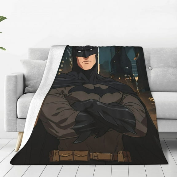 Batman Blanket Cozy Warm Flannel Throw Blanket for Living Room Bedroom Bed Sofa Car, All Seasons Fleece Blankets Gifts for Kids Teens Adults 40"x30"