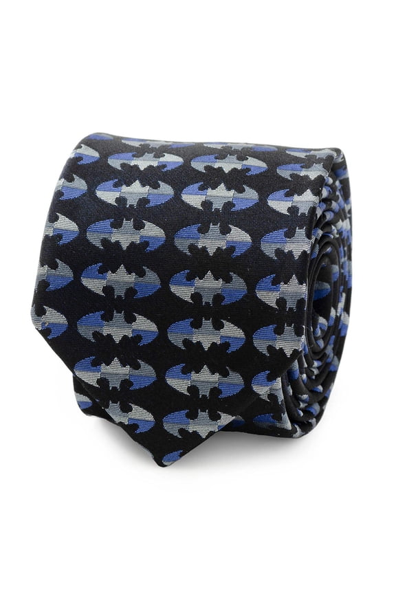 DC Batman Blue Blocked Black Men's Tie