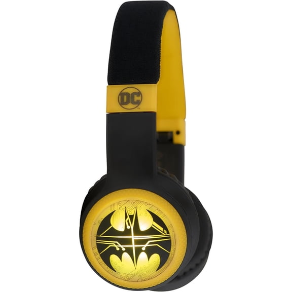 Batman Bluetooth & Wired Light Up Headphones with Mic Batman Logo - HMBM-BTLI-BATMAN