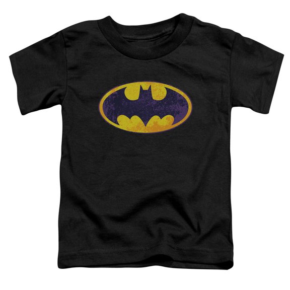 Batman - Bm Neon Distress Logo - Toddler Short Sleeve Shirt - 4T
