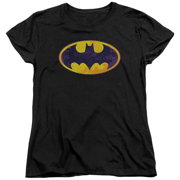 Batman - Bm Neon Distress Logo - Women's Short Sleeve Shirt - Small