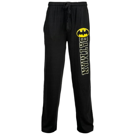 Batman Bold Symbol Over Text Outline Unisex Sleep Pants-Large (36-38)