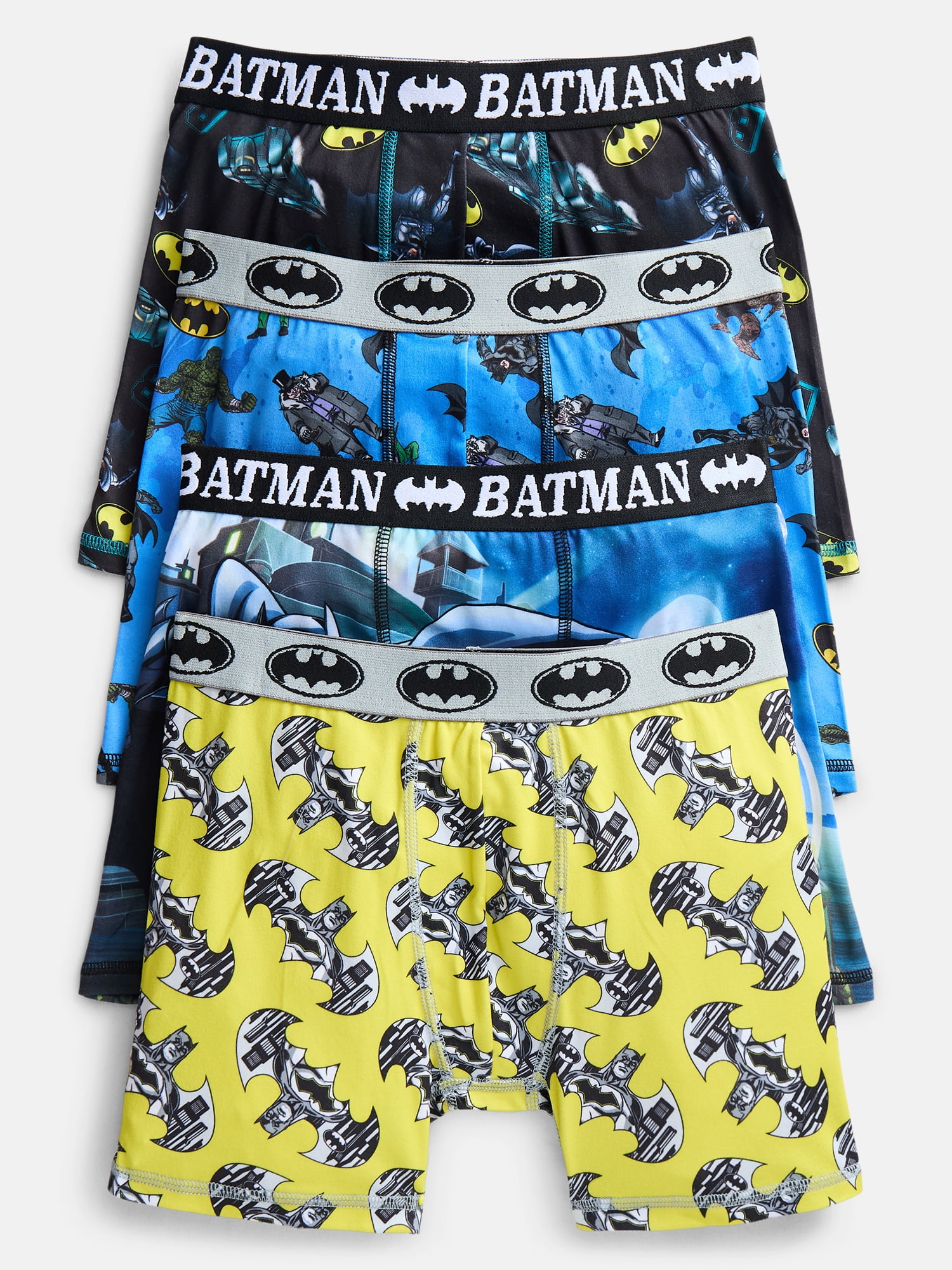 Batman Boy's Boxer Brief Underwear, 4-Pack