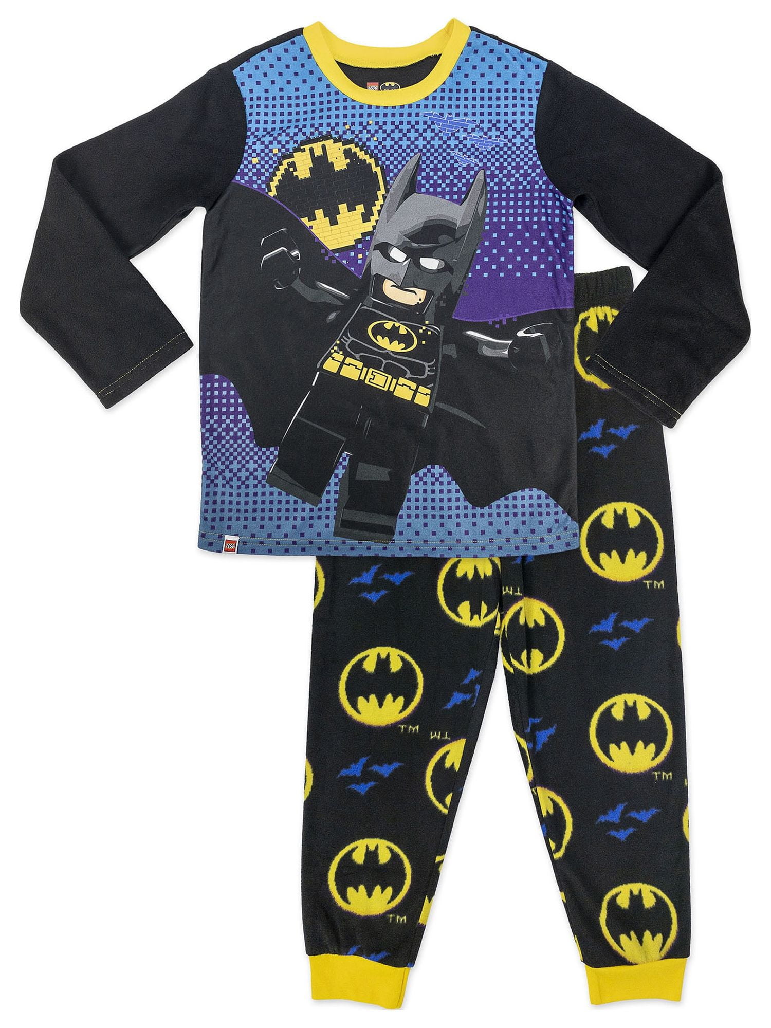 Batman Boys 2 Pc Long Sleeve Long Pant Fleece Pajama Set Sizes 4
