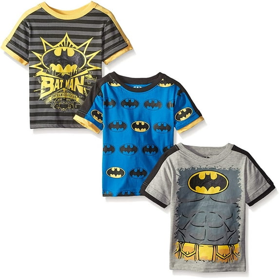 Batman Boys 3 Pack Character Short Sleeve Tees, 4-7