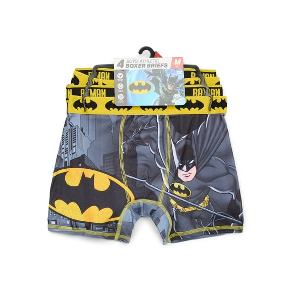 Batman Boys Boxer Briefs Underwear, 4-Pack, Sizes XS-XL