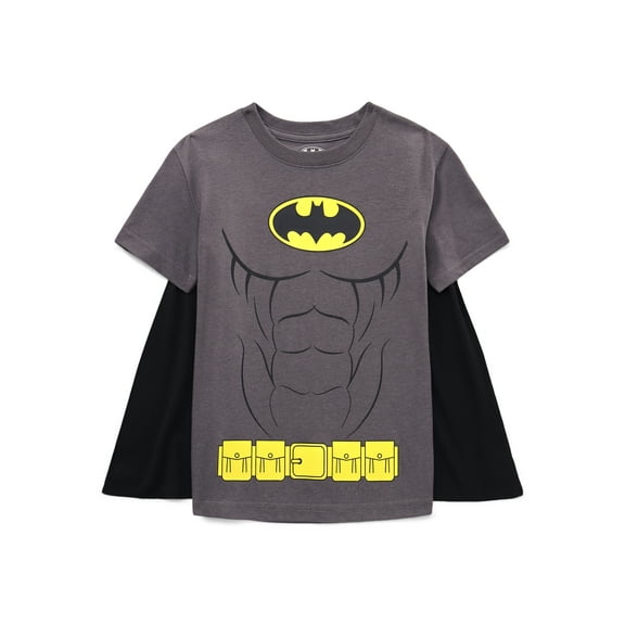 Batman Boys Costume Cape Short Sleeve T-Shirt, Sizes XS-2XL
