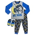 thumbnail image 1 of Batman Boys Classic Long Sleeve Top and Pants 2-Piece Pajama Sleep Set with Slippers, Sizes 4-12, 1 of 5