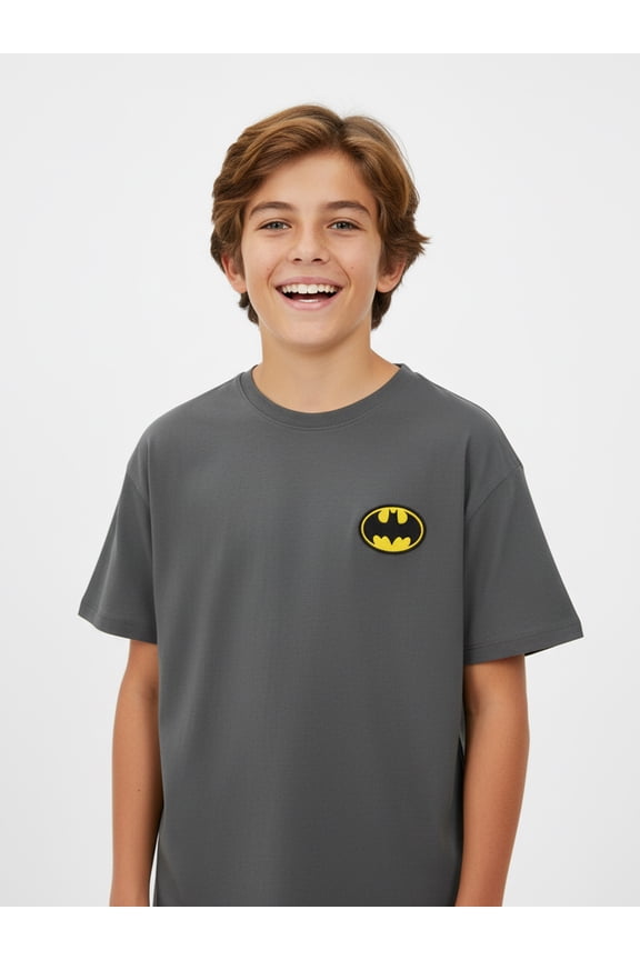 Boys' Embroidered Tee with Short Sleeves, Sizes 4-18