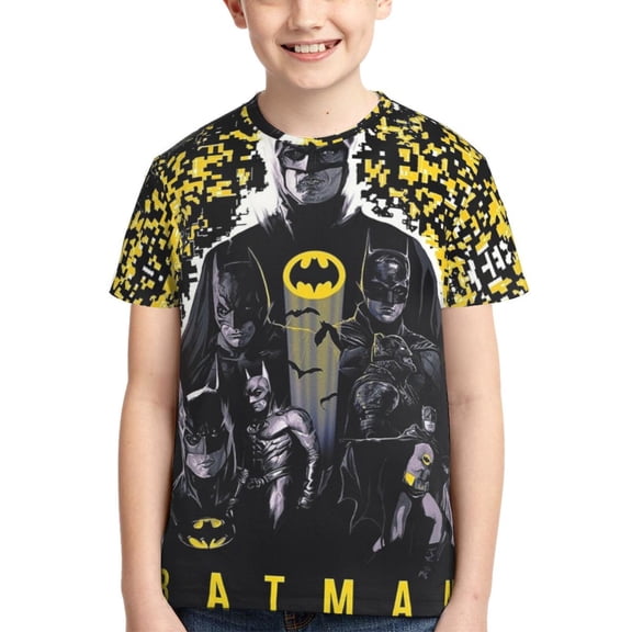 Batman Boys Girls T-Shirt 3d Print Graphic Short Sleeve Tee Shirt Tops For Kids Teens