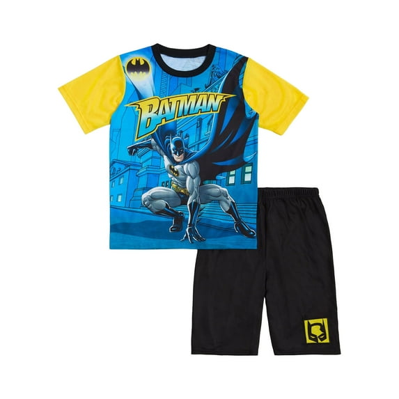Batman Boys Gotham City Short Sleeve 2-piece Pajama Short Set, Sizes 4-12