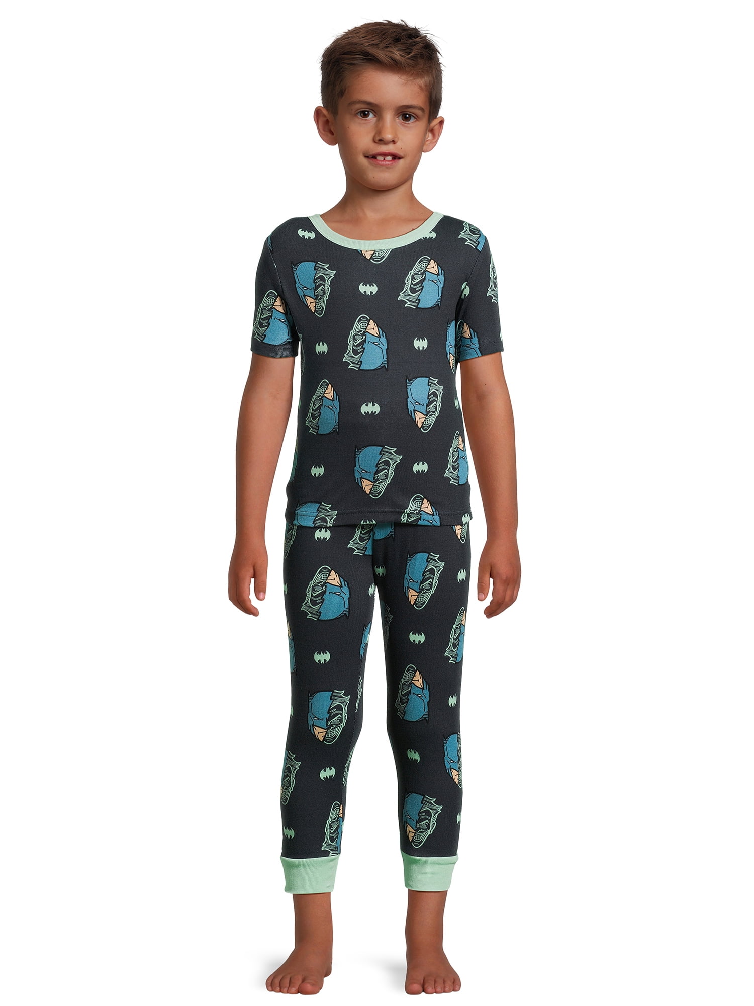 Batman Boys Short Sleeve and Pant Pajama Set, 2-Piece, Sizes 4-12
