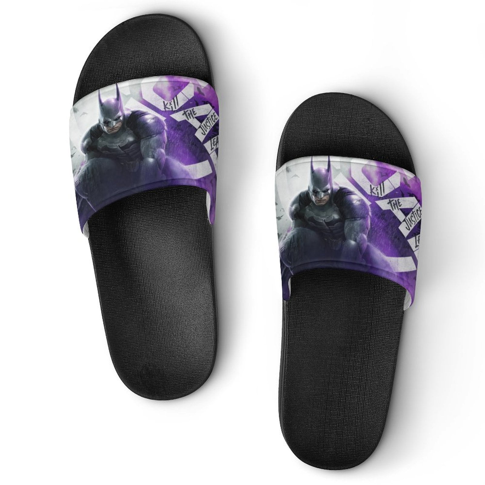 Batman Boys Slide Sandals, Comfort Casual Pool Slide Outdoor, Slip-On ...