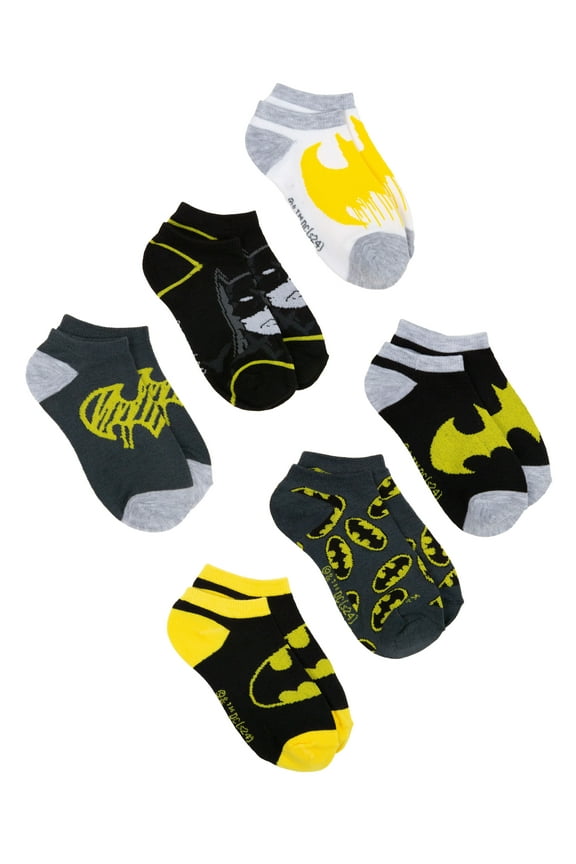 Boys Socks, 6-Pack, No Show Style, Sizes S-L