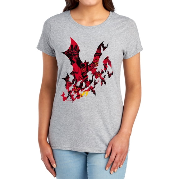 Batman Broken City Women's T Shirt, Athletic Heather, Small