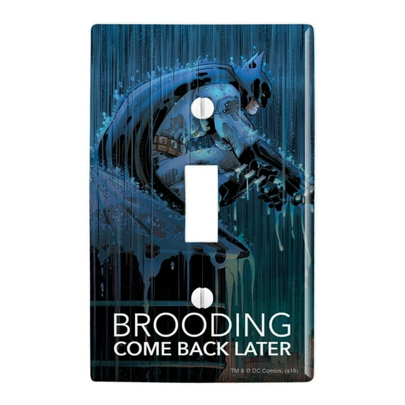 Batman Brooding Come Back Later Plastic Wall Decor Toggle Light Switch Plate Cover