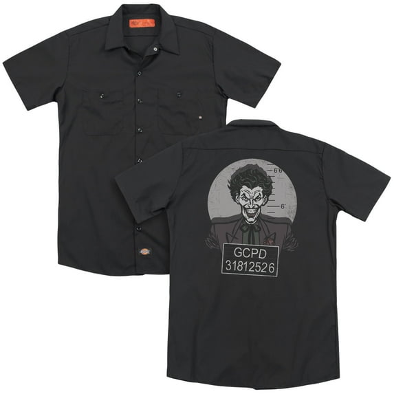 Batman Busted! (Back Print) Adult Work Shirt Black