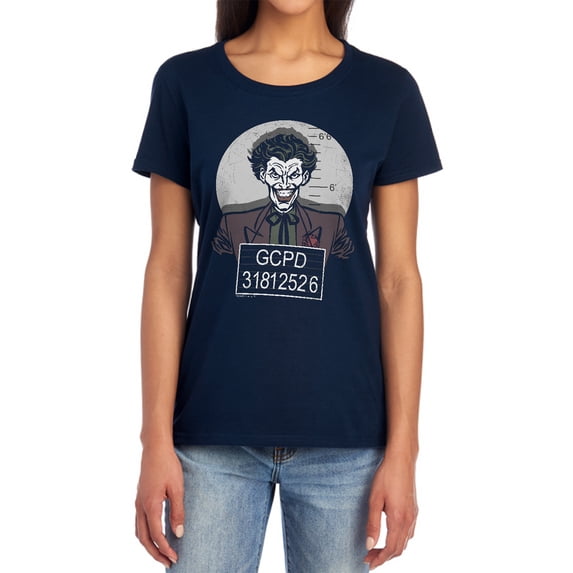 Batman Busted! Women's T Shirt, Navy, 2X-Large