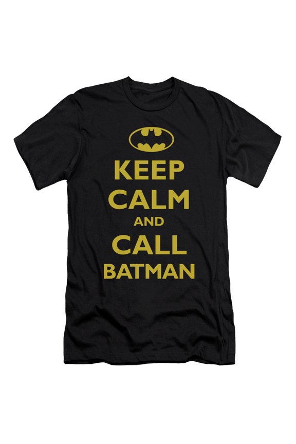 Batman Men's Call Batman Slim Fit T-shirt Large Black