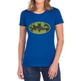 thumbnail image 1 of Batman Camo Logo Women's T Shirt, Royal, Small, 1 of 6