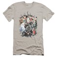 thumbnail image 1 of Batman Cape Of Villians Premium Canvas T-Shirt Adult Slim Fit 30/1-Silver, 1 of 1