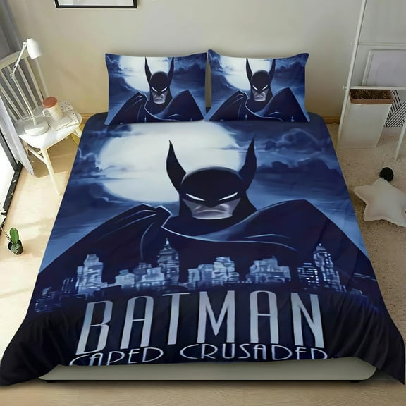 Batman Caped Crusader (2) Themed Bed Sheet Set Three Piece Set 36X75Inches Comfortable And Skin Friendly Unique Design Creating A Star Studded Night