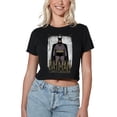 thumbnail image 1 of Batman: Caped Crusader Cartoon Stance Women's Crop Top T-Shirt, Black, Small, 1 of 5