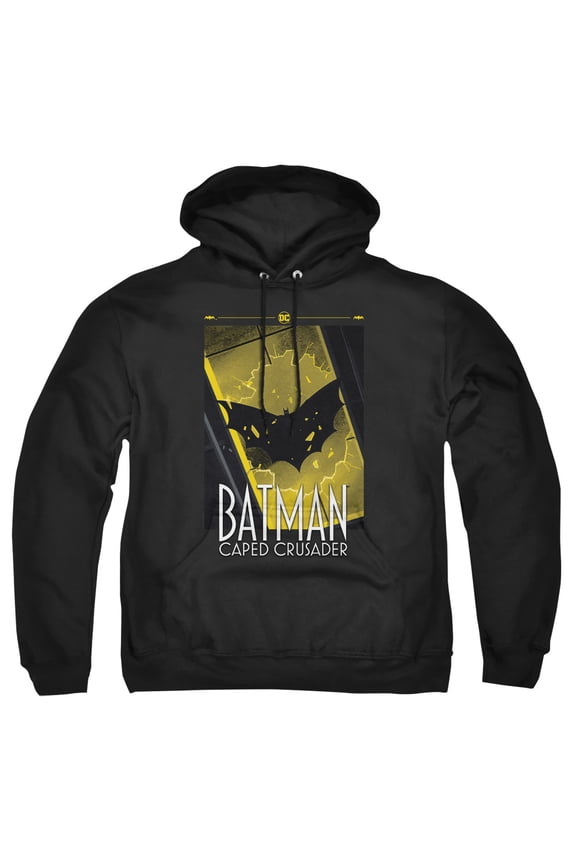 : Caped Crusader Flying Shadow Adult Pull-Over Hoodie, Black, Small