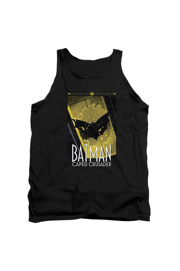 Batman: Caped Crusader Flying Shadow Unisex Adult Tank Top, Black, Large