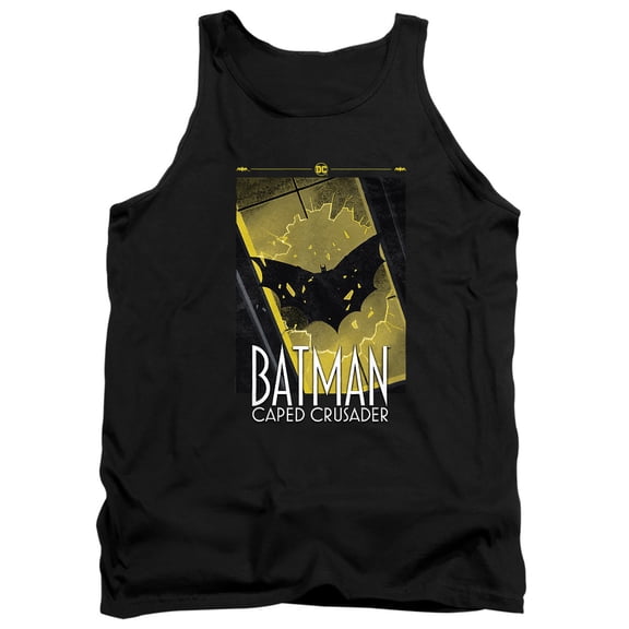 Batman: Caped Crusader Flying Shadow Unisex Adult Tank Top, Black, X-Large