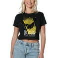 thumbnail image 1 of Batman: Caped Crusader Flying Shadow Women's Crop Top T-Shirt, Black, Small, 1 of 5