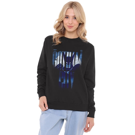 Batman: Caped Crusader Gotham City Women's Crew Sweatshirt, Black, Small