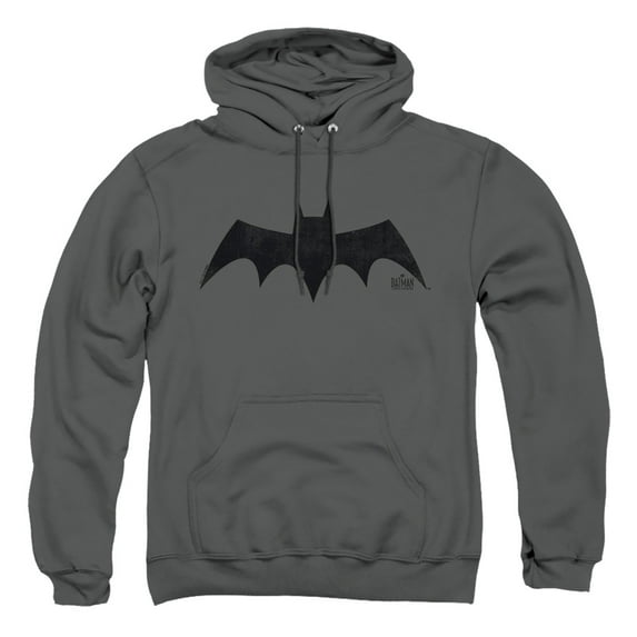Batman: Caped Crusader Logo Adult Pull-Over Hoodie, Charcoal, Medium