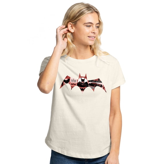 Batman: Caped Crusader Logo Infill Women's Graphic T-Shirt Rolled Sleeve Tee