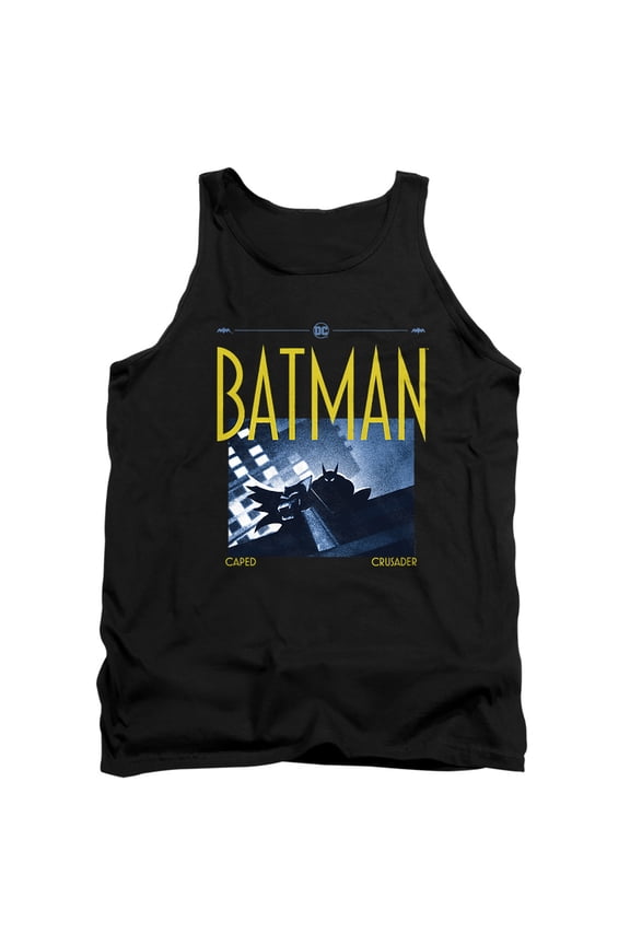 Batman: Caped Crusader Shadow Block Unisex Adult Tank Top, Black, 2X-Large