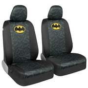 Batman Car Seat Covers for Front Seats with Matching Seat Belt Pads Officially Licensed Warner Brothers Superhero Auto Accessories Bundle, Universal Fit For Car Truck Van and SUV