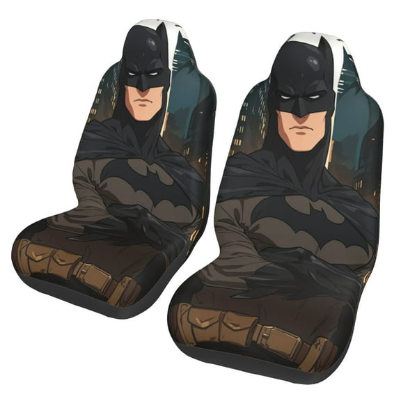 Batman Car Seat Covers Set 2Pcs, Front Seat Covers for Car Truck Sedan SUV Auto, Universal Fit Vehicle Enterior Bucket Seat Protector Car Accessories