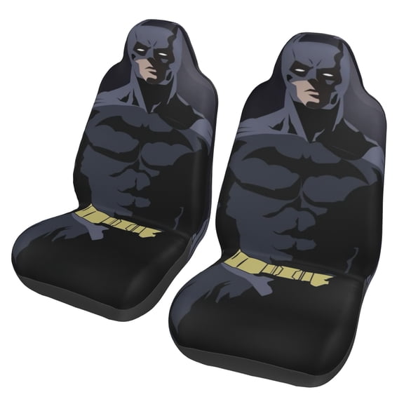 Batman Car Seat Covers Set 2Pcs, Front Seat Covers for Car Truck Sedan SUV Auto, Universal Fit Vehicle Enterior Bucket Seat Protector Car Accessories
