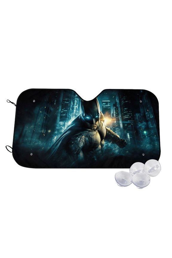 Batman Car Windshield Sun Shade, Foldable Sun Shade for Car Truck SUV Van Blocks UV Ray Sun Visor Protector Easy Setup Keeps Your Vehicle Cool