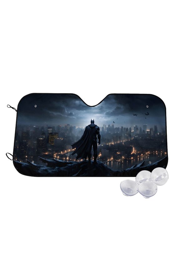 Batman Car Windshield Sun Shade, Foldable Sun Shade for Car Truck SUV Van Blocks UV Ray Sun Visor Protector Easy Setup Keeps Your Vehicle Cool