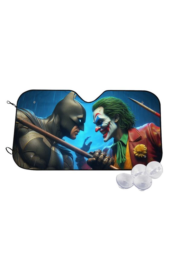 Batman Car Windshield Sun Shade, Foldable Sun Shade for Car Truck SUV Van Blocks UV Ray Sun Visor Protector Easy Setup Keeps Your Vehicle Cool