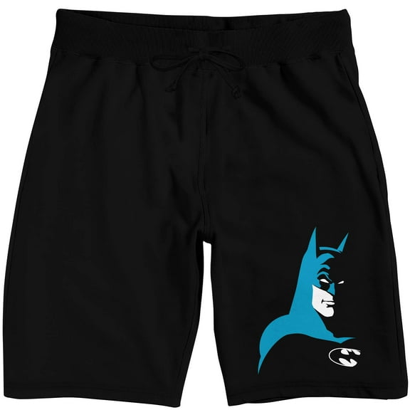 Batman Cartoon Profile Men's Black Sleep Pajama Shorts-Large