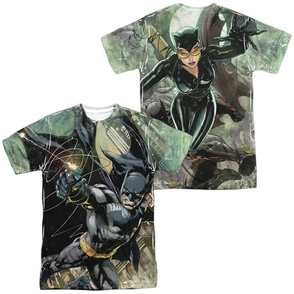 Batman Catch Unisex Adult Sublimated Costume T Shirt (Front/Back), Small Multicolor