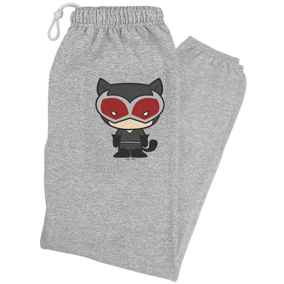 Batman Catwoman Cute Chibi Character Unisex Jogger Sweatpants for Men and Women, Athletic Heather, Large
